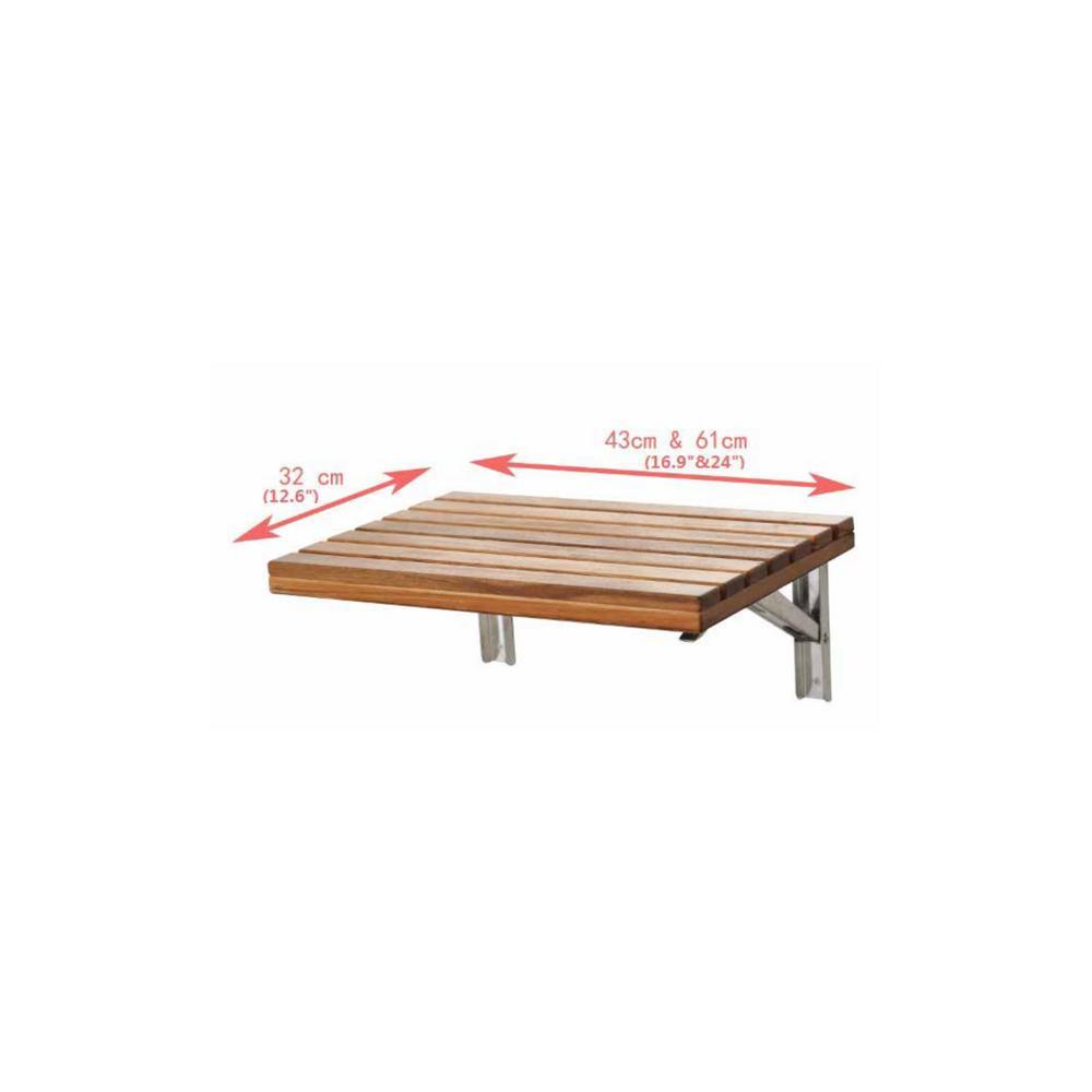 Shoren 12.6 in. Teak Wall Mounted Shower Seat - Super Arbor