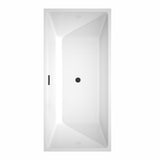Sara 67 in. Acrylic Flatbottom Bathtub in White with Matte Black Trim