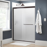 Simplicity 60 in. x 70 in. Semi-Frameless Traditional Sliding Shower Door in Nickel with Transition Glass - Super Arbor
