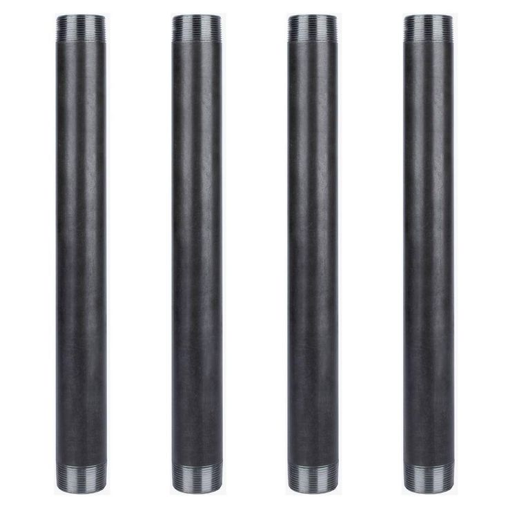 1-1/2 in. x 24 in. Industrial Steel Grey Plumbing Pipe in Black (4-Pack)