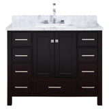 Cambridge 55 in. Bath Vanity in White with Marble Vanity Top in Carrara White with White Basin - Super Arbor