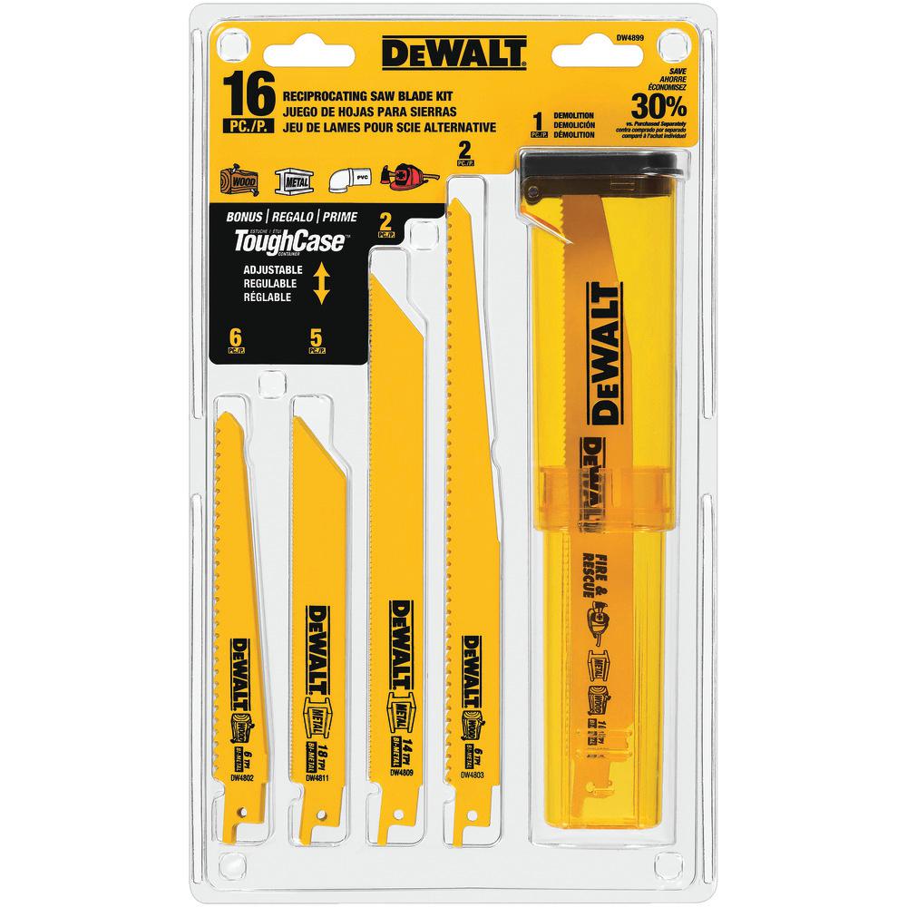 20-Volt MAX Lithium Ion Cordless Reciprocating Saw (Tool-Only) w/ Bonus Bi-Metal Reciprocating Saw Blade Set (16-Piece) - Super Arbor