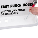22.875 in. x 23.5 in. White 19 gal. Thermoplastic Utility Sink Kit with Black Metal Legs, P-Trap and Supply Lines - Super Arbor
