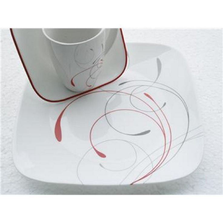 Splendor Vitrelle; Square Splendor Vitrelle 6-Piece Contemporary Splendor Glass Dinnerware Set (Service for 6)