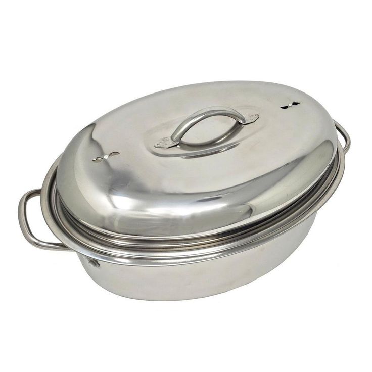 Professional Stainless Steel Oval Roaster Serving Tray Set