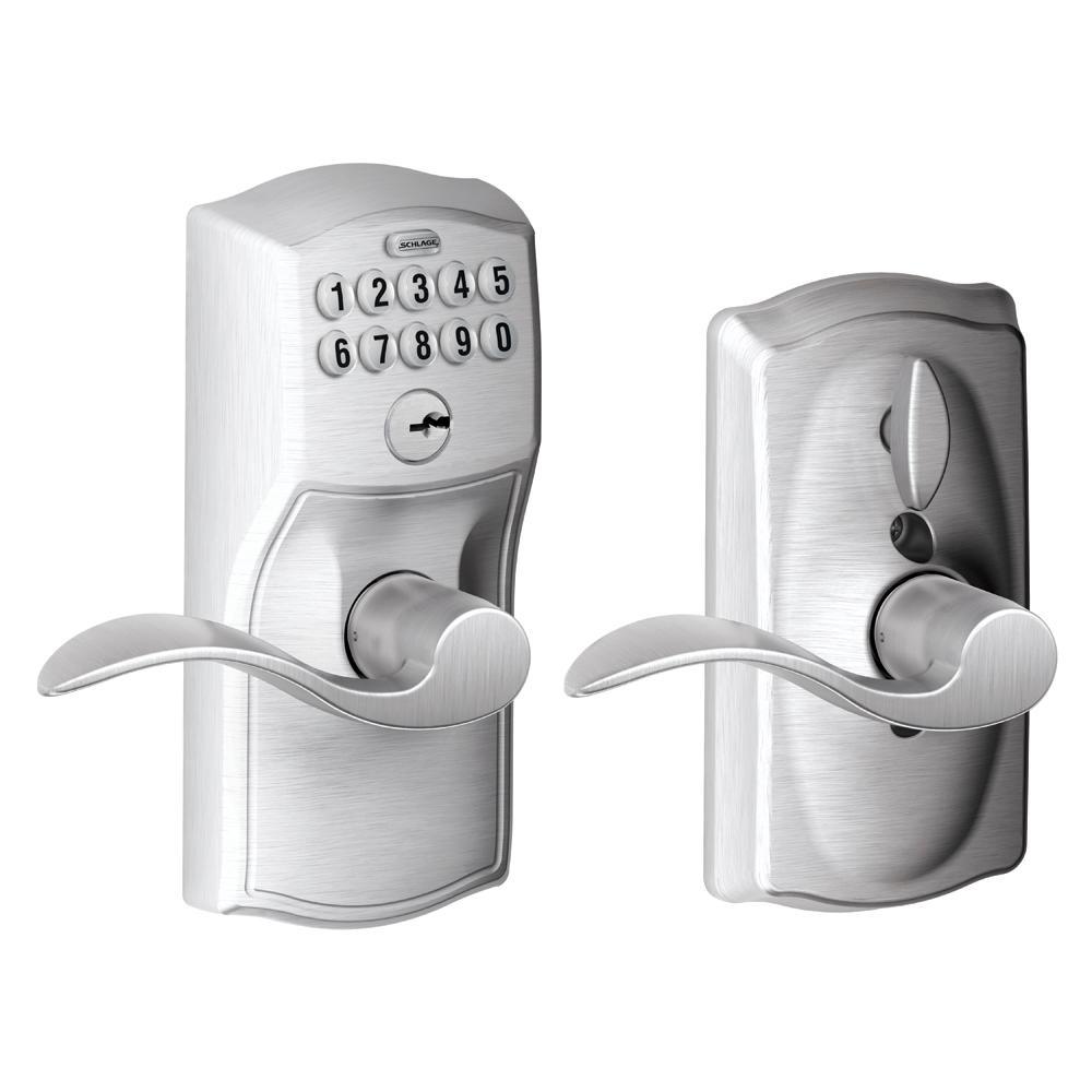 Camelot Aged Bronze Electronic Door Lock with Accent Door Lever Featuring Flex Lock - Super Arbor