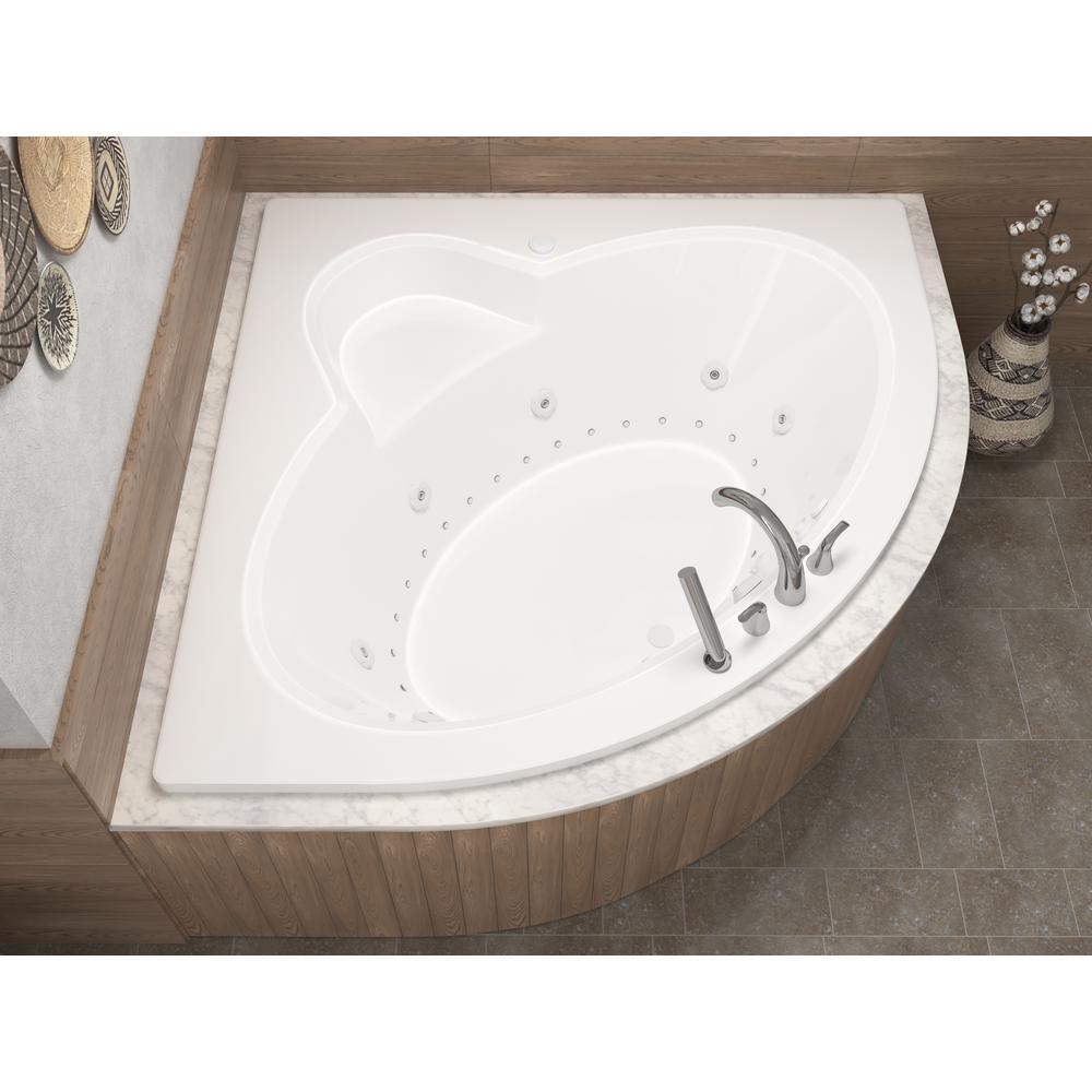 Jaspers 5 ft. Acrylic Corner Drop-in Air and Whirlpool Bathtub in White - Super Arbor