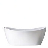 TAOZI 71 in. Acrylic FlatBottom Double Slipper Bathtub with Polished Chrome Overflow and Drain Included in White