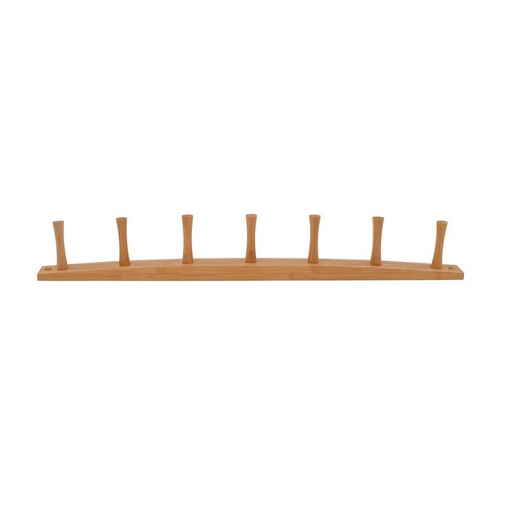24 in. L Decorative Bamboo 7-Peg Wall Mount Wood Rack
