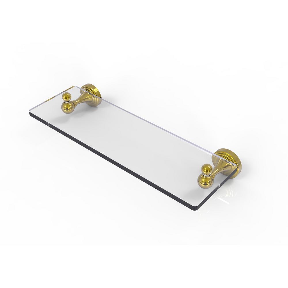 Sag Harbor Collection 16 in. Glass Vanity Shelf with Beveled Edges in Satin Nickel - Super Arbor