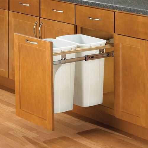 Knape & Vogt 35-Quart Plastic Pull Out Trash Can