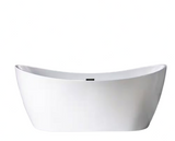 Irvington 71 in. Acrylic FlatBottom Double Slipper Bathtub with Oil-Rubbed Bronze Overflow and Drain Included in White