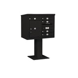 3400 Horizontal Series 5-Compartment 1-Parcel Locker Pedestal Mount Mailbox - Super Arbor