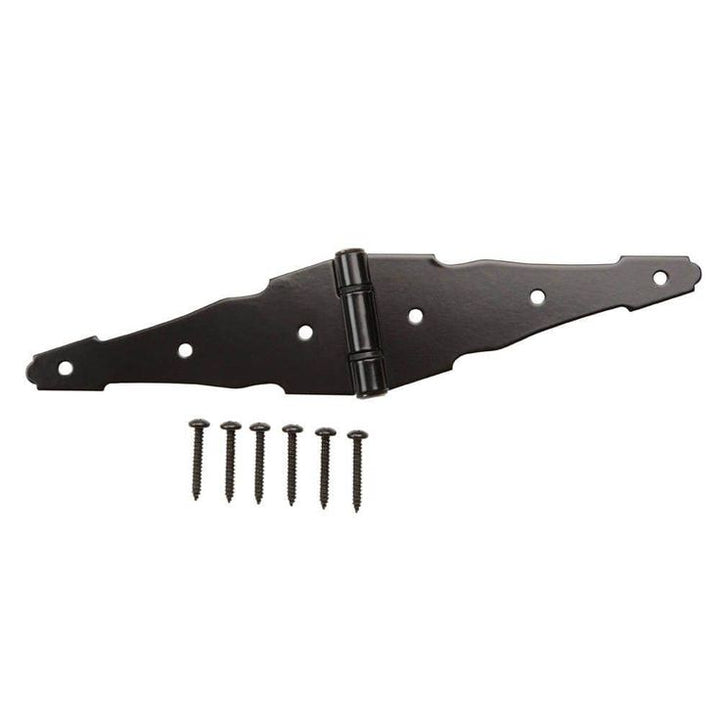 Everbilt 6 in. Black Decorative Strap Hinge