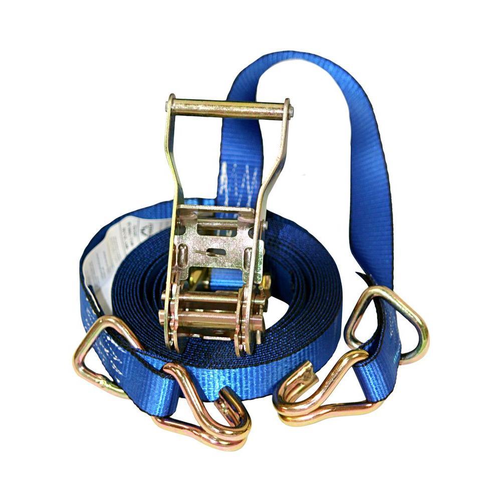 1 in. x 16 ft. Ratchet Tie-Down Strap with 3000 lbs. D-Ring Hook (4-Pack) - Super Arbor