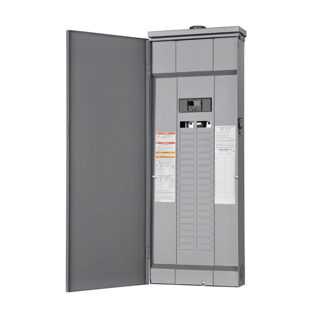 Homeline 100 Amp 20-Space 40-Circuit Outdoor Main Breaker Plug-On Neutral Load Center - Super Arbor