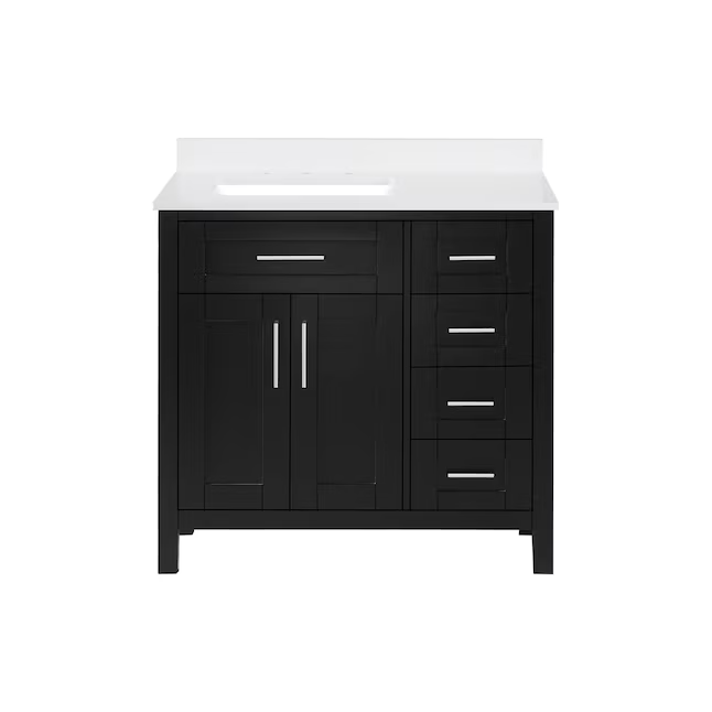 OVE Decors Tahoe 36-in Espresso Undermount Single Sink Bathroom Vanity with White Engineered Stone Top
