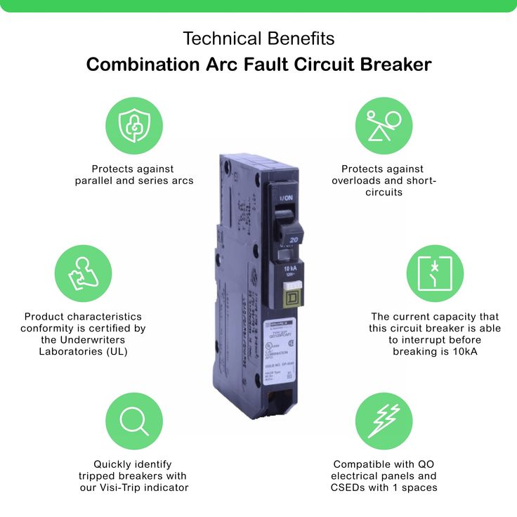 Square D QO 20-Amp 1-Pole Combination Arc Fault Circuit Breaker