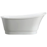 Cannes 67 in. Acrylic Flatbottom Freestanding Bathtub in White - Super Arbor