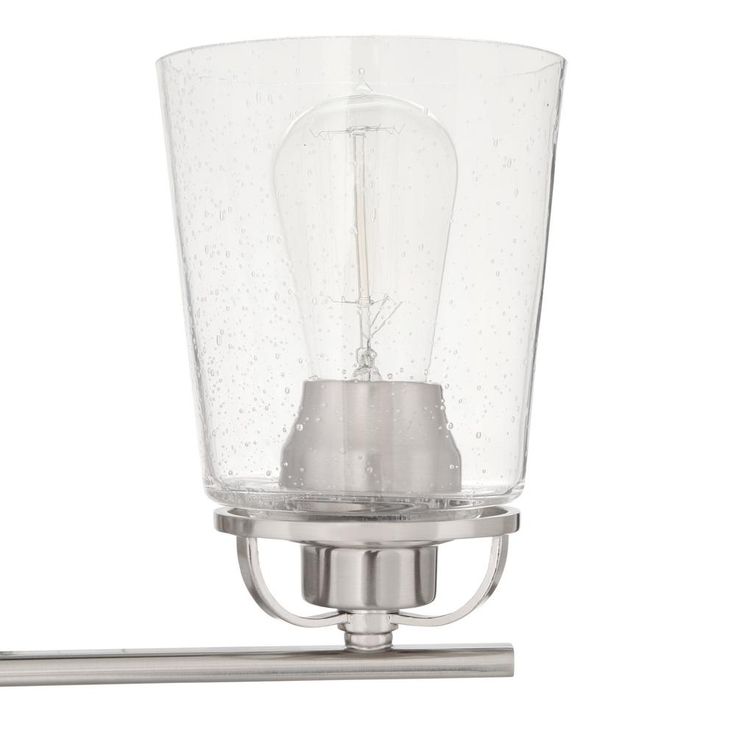Inspiration 23.19 in. 3-Light Brushed Nickel Bathroom Vanity Light with Glass Shades