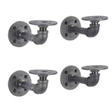 1/2 in. Black Pipe 5.75 in D x 2.5 in. H Wall Mounted Double Flange Shelf Bracket Kit (4-Pack)