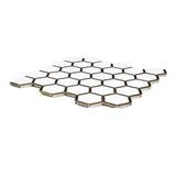 Jeffrey Court Karats White 10.625 in. x 11.125 in. x 8 mm Hexagon Natural Stone/Metal Wall and Floor Mosaic Tile