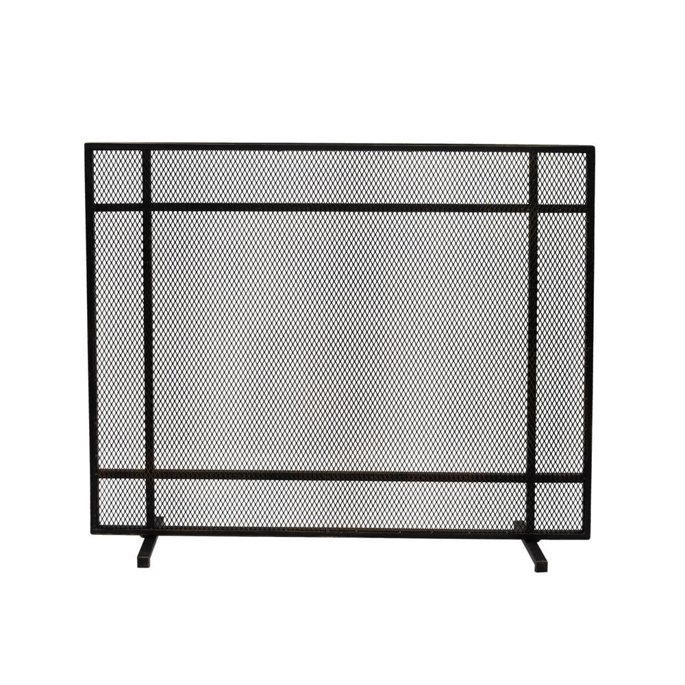 Cabarrus Modern Gold Single Panel Iron Fire Screen - Super Arbor