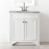Style Selections Delyse 30-in White Single Sink Bathroom Vanity with Pepper Solid Surface Top