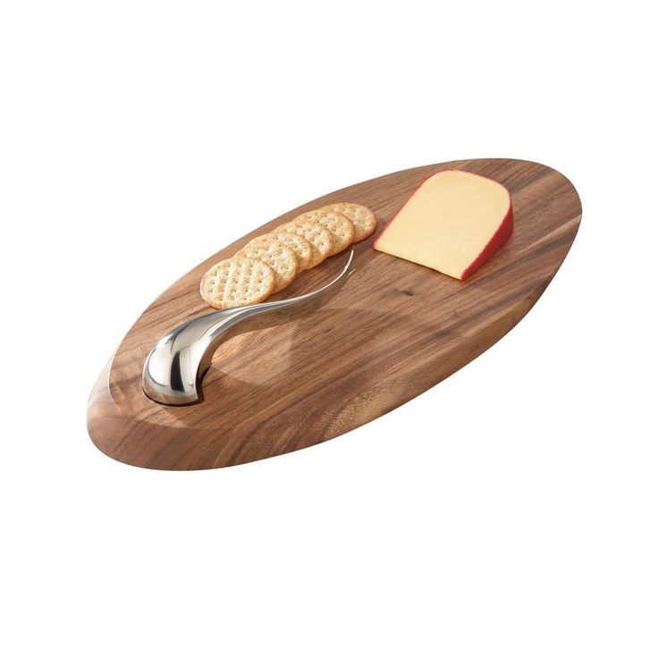 Swoop 21 in. Wood Cheese Board with Knife