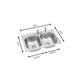 Swift Install All-in-One Drop-In Stainless Steel 33 in. 4-Hole Double Bowl Kitchen Sink Kit - Super Arbor
