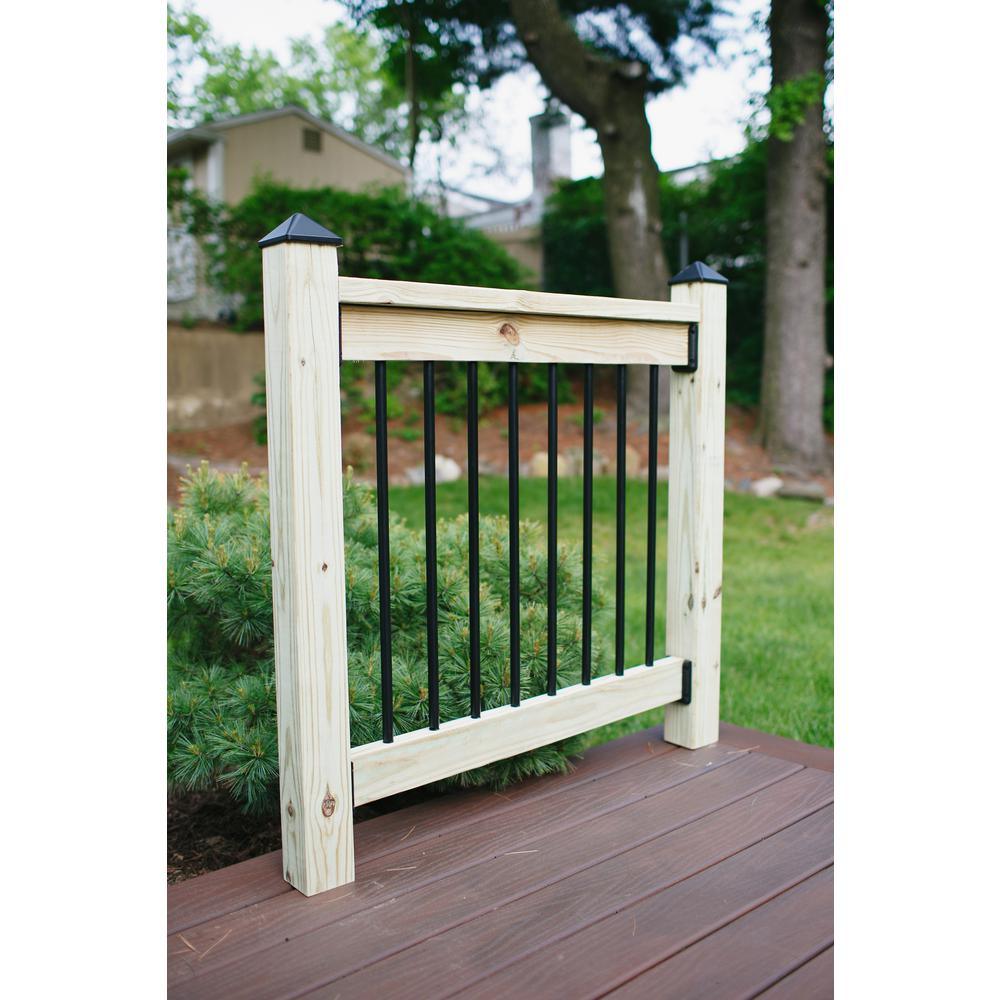 32 in. x 3/4 in. Black Pearl Matte Steel Round Baluster (10-Pack) - Super Arbor