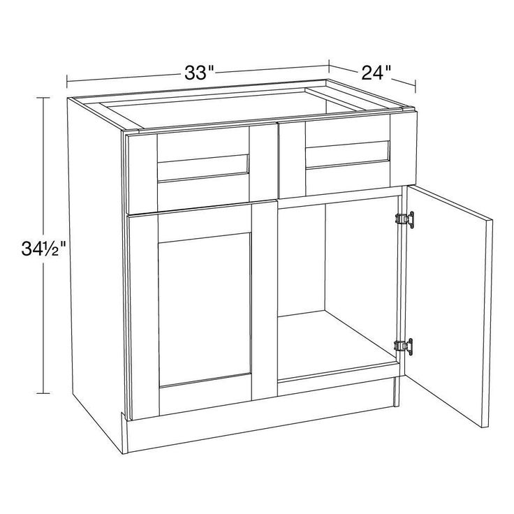 Home Decorators Collection Washington Vessel Blue Plywood Shaker Assembled Vanity Sink Base Kitchen Cabinet Sft Cls 33 in W x 24 in D x 34.5 in H