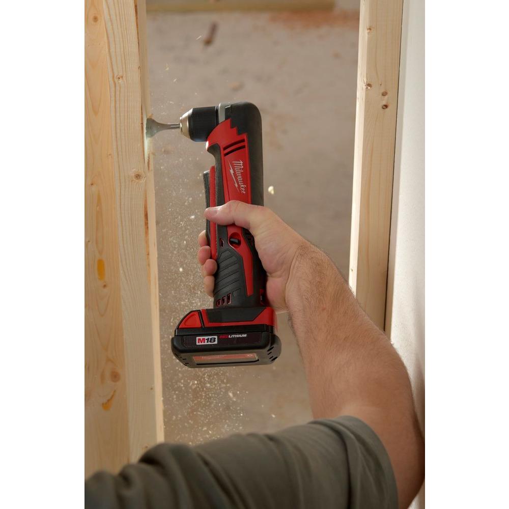 M18 18-Volt Lithium-Ion Cordless 3/8 in. Right Angle Drill Kit W/(1) 3.0Ah Batteries, Charger, Hard Case - Super Arbor