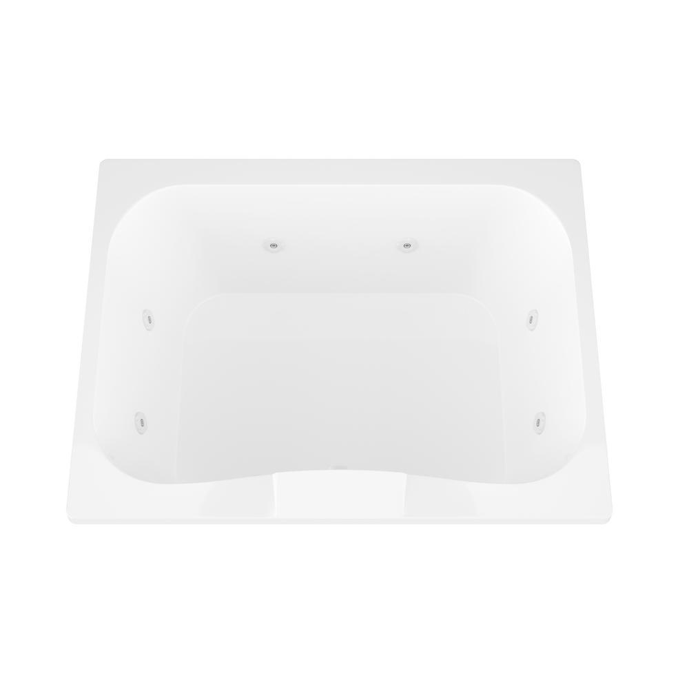 Rhode 5 ft. Rectangular Drop-in Whirlpool Bathtub in White - Super Arbor