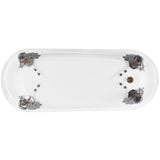 Clawfoot Bathtub - 69 in. Glossy White Acrylic Bathtub - Modern Flat Bottom Stand Alone Tub - Luxurious SPA Tub - Super Arbor