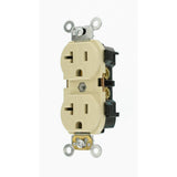 20 Amp Industrial Grade Heavy Duty Self Grounding Duplex Outlet, Ivory - Super Arbor