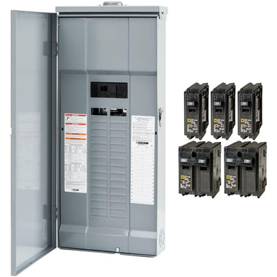 Homeline 200 Amp 30-Space 60-Circuit Outdoor Main Breaker Plug-On Neutral Load Center - Value Pack - Super Arbor