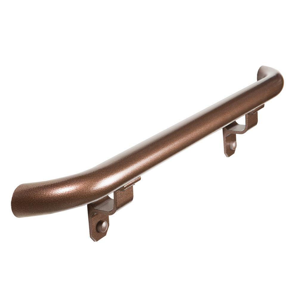4 ft. Textured Black Aluminum Round with Curved Ends Hand Rail Kit - Super Arbor