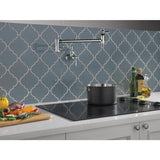 Delta Chrome 2-Handle Wall-Mount Pot Filler Handle Kitchen Faucet (Deck Plate Included)