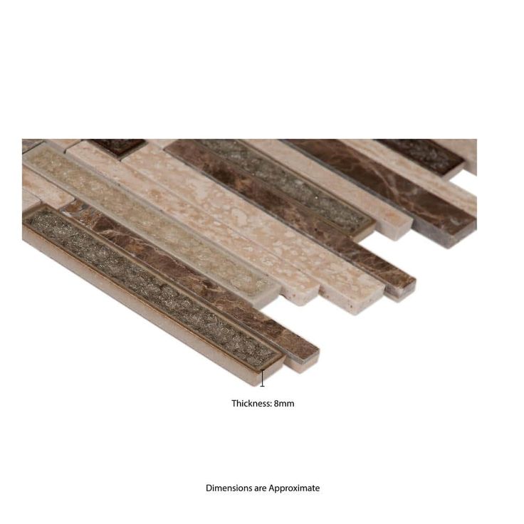 MSI Stonegate Interlocking 12 in. x 12 in. x 8 mm Glass Stone Blend Mesh-Mounted Mosaic Wall Tile (1 sq. ft.)