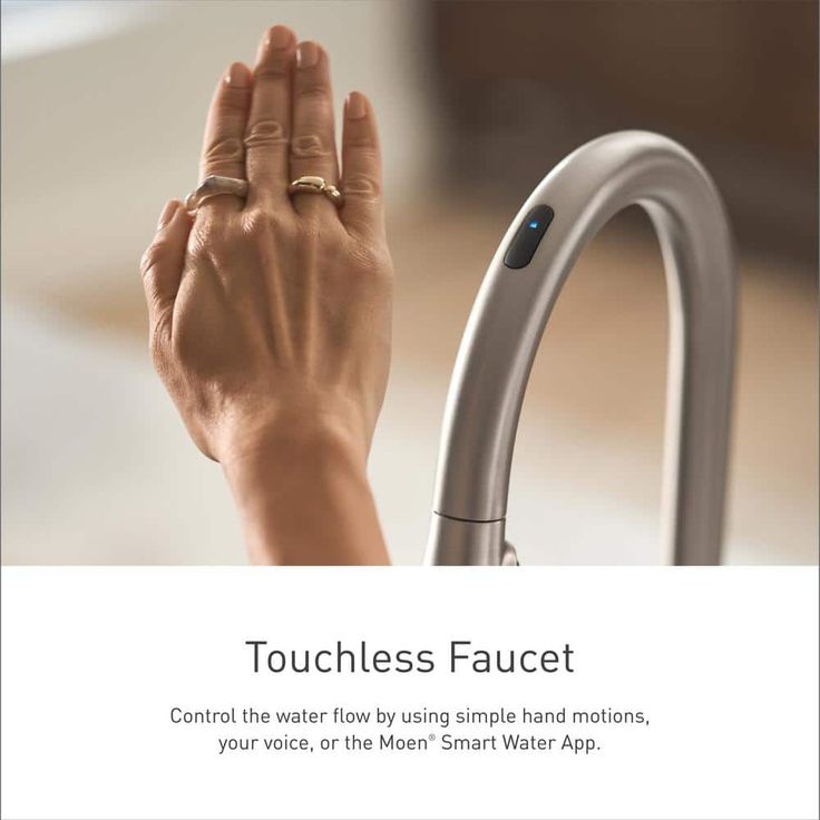 U by Moen Sleek Single-Handle Pull-Down Sprayer Smart Kitchen Faucet with Voice Control in Spot Resist Stainless