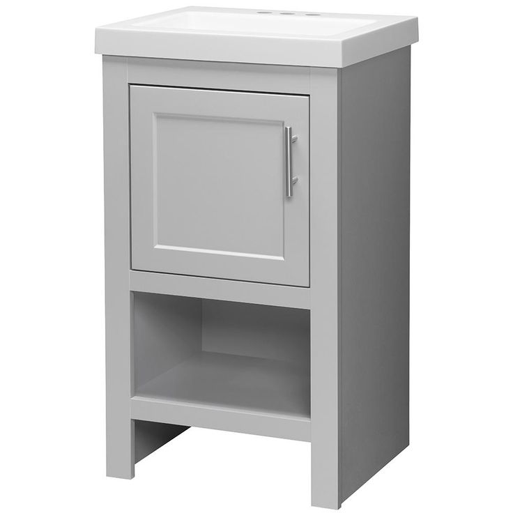 Spa 18-1/2 in. W Bath Vanity in Dove Gray with Cultured Marble Vanity Top in White with White Sink