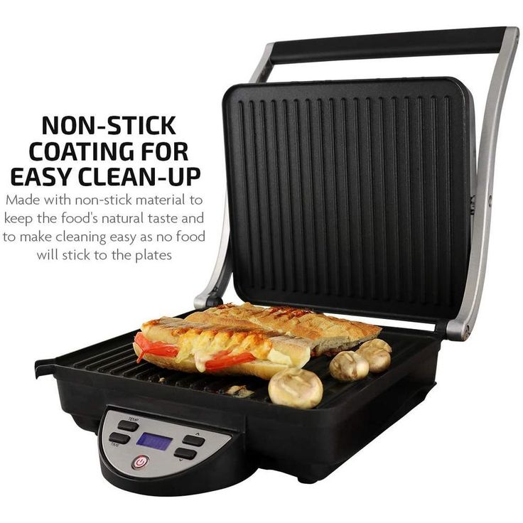 GP1000BR 1500 W Brushed Nickel Non-Stick Panini Press