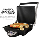 GP1000BR 1500 W Brushed Nickel Non-Stick Panini Press