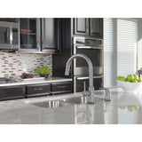 Delta Trinsic Arctic Stainless 1-Handle Deck-Mount Pull-Down Handle Kitchen Faucet