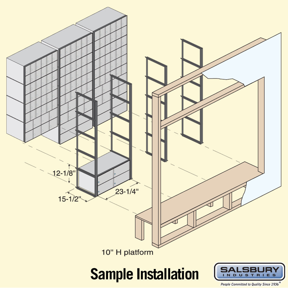 Aluminum Mailbox with 4 Doors for Rack Ladder System