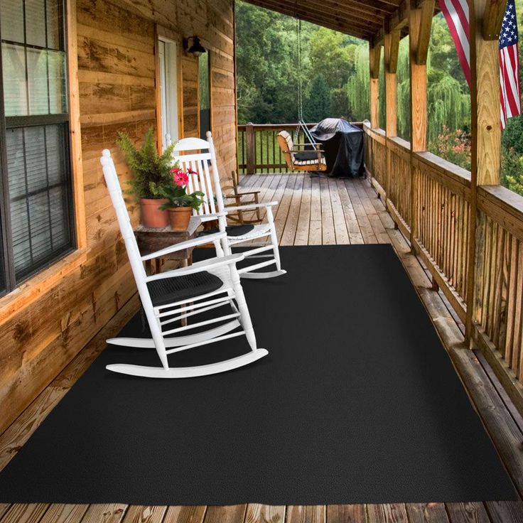 Indoor/Outdoor Carpet with Rubber Marine Backing - Black 6' x 10' - Several Sizes Available - Carpet Flooring for Patio, Porch, Deck, Boat, Basement or Garage