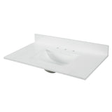 43 in. W x 22 in. D x 0.75 in. H Quartz Vanity Top in Snow White with White Basin - Super Arbor