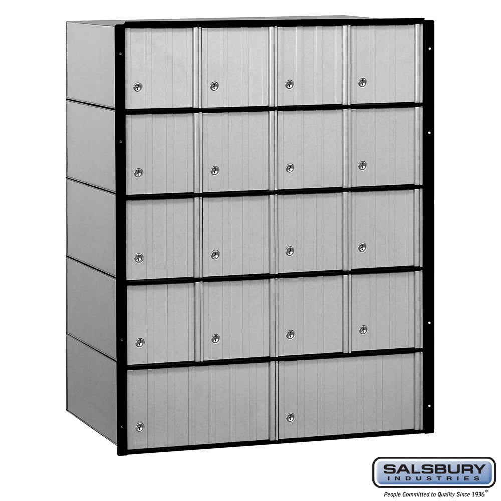 18-Door Aluminum Mailbox System - Rear Loading - Secure and Durable