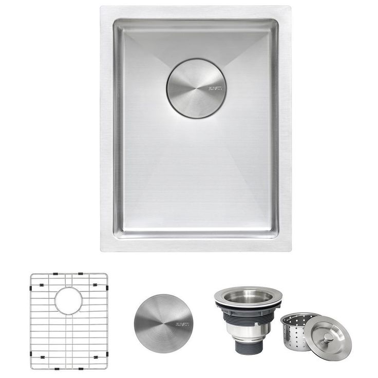 Undermount Stainless Steel 14 in. Bar Prep Single Bowl Kitchen Sink 16-Gauge
